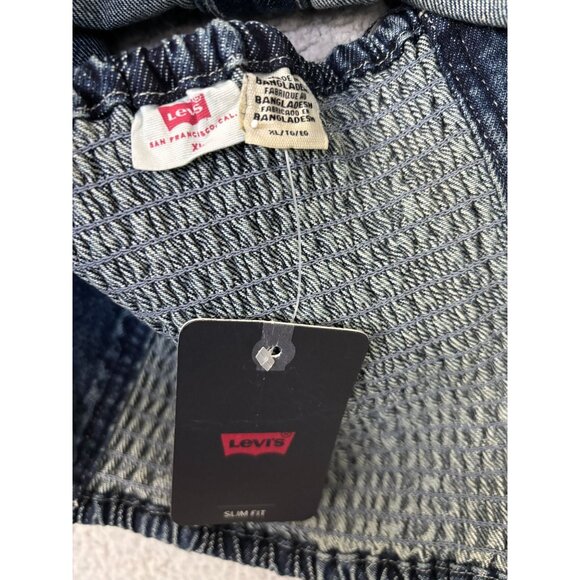 Levi's Women's Janeesah Slim Fit Cotton Smocked-Back Halter Top Blue XL NWT's - Picture 6 of 8